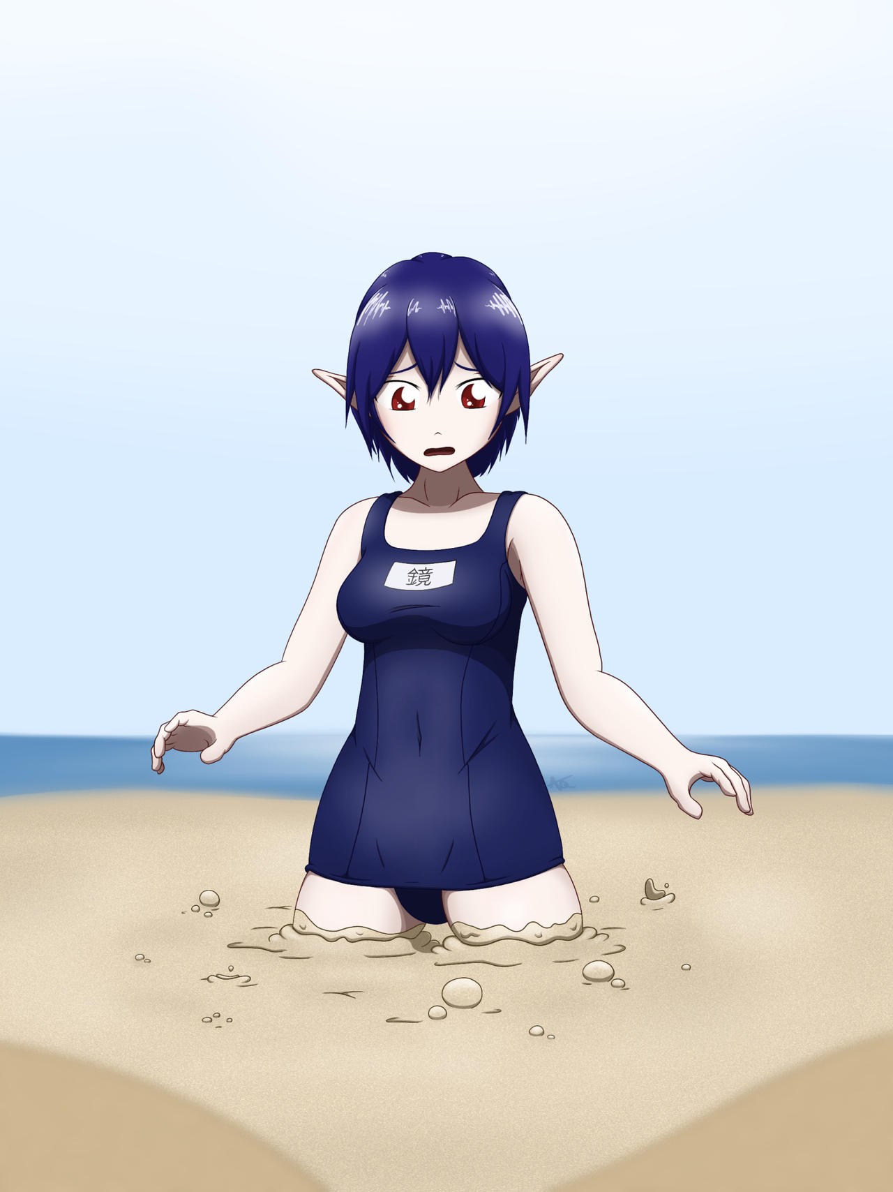 Kagami's Beach Blunder by AnonymousQuote on DeviantArt