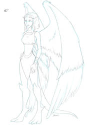 Gargoyles OC: Amatista-Lineart