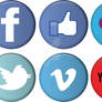 Cirlcle tops Buttons Social Media Icons