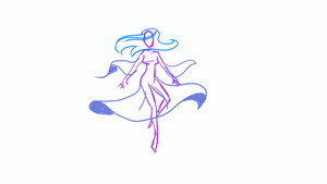 animation- floating lady