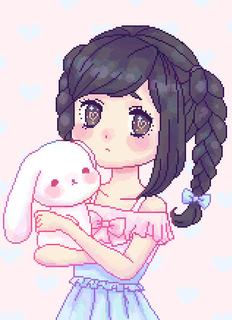 girl with bunny by silkanide on DeviantArt