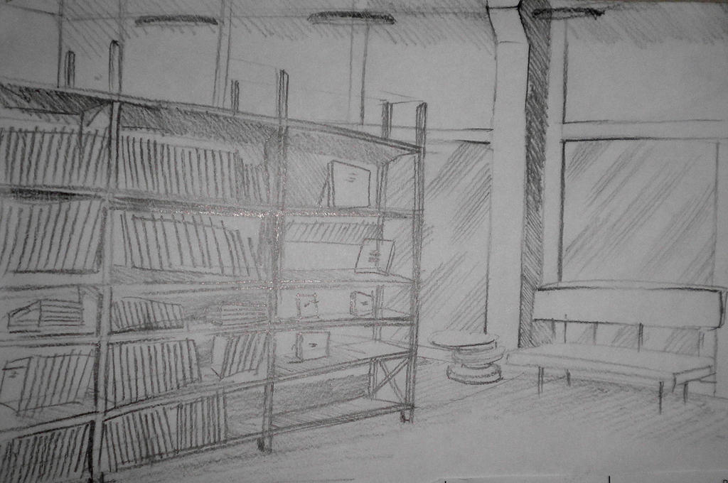 Library Sketsa Sketches of the library by lava93 on DeviantArt