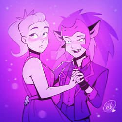 Adora and Catra at the princess prom