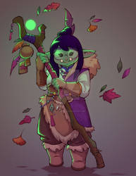 Druid half orc lady