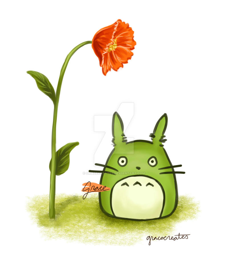 Totoro Roses Totoro and Flower by gracecreates on DeviantArt