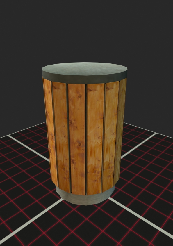 low poly garbage bin