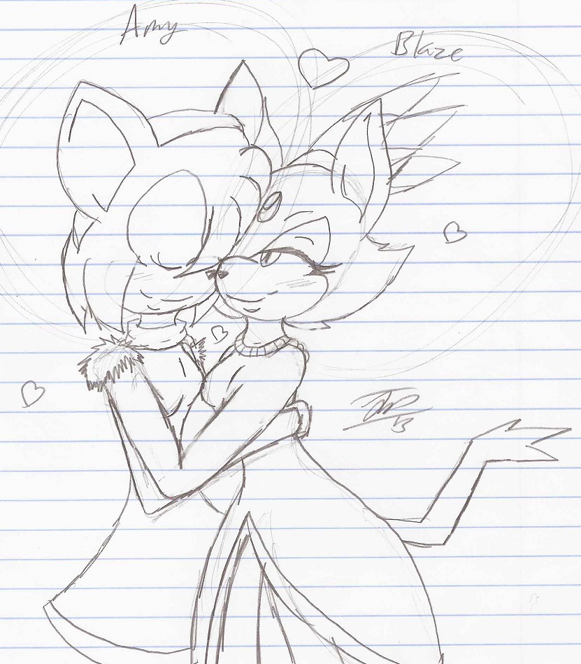 -Nuzzling love- Blaze X Amy