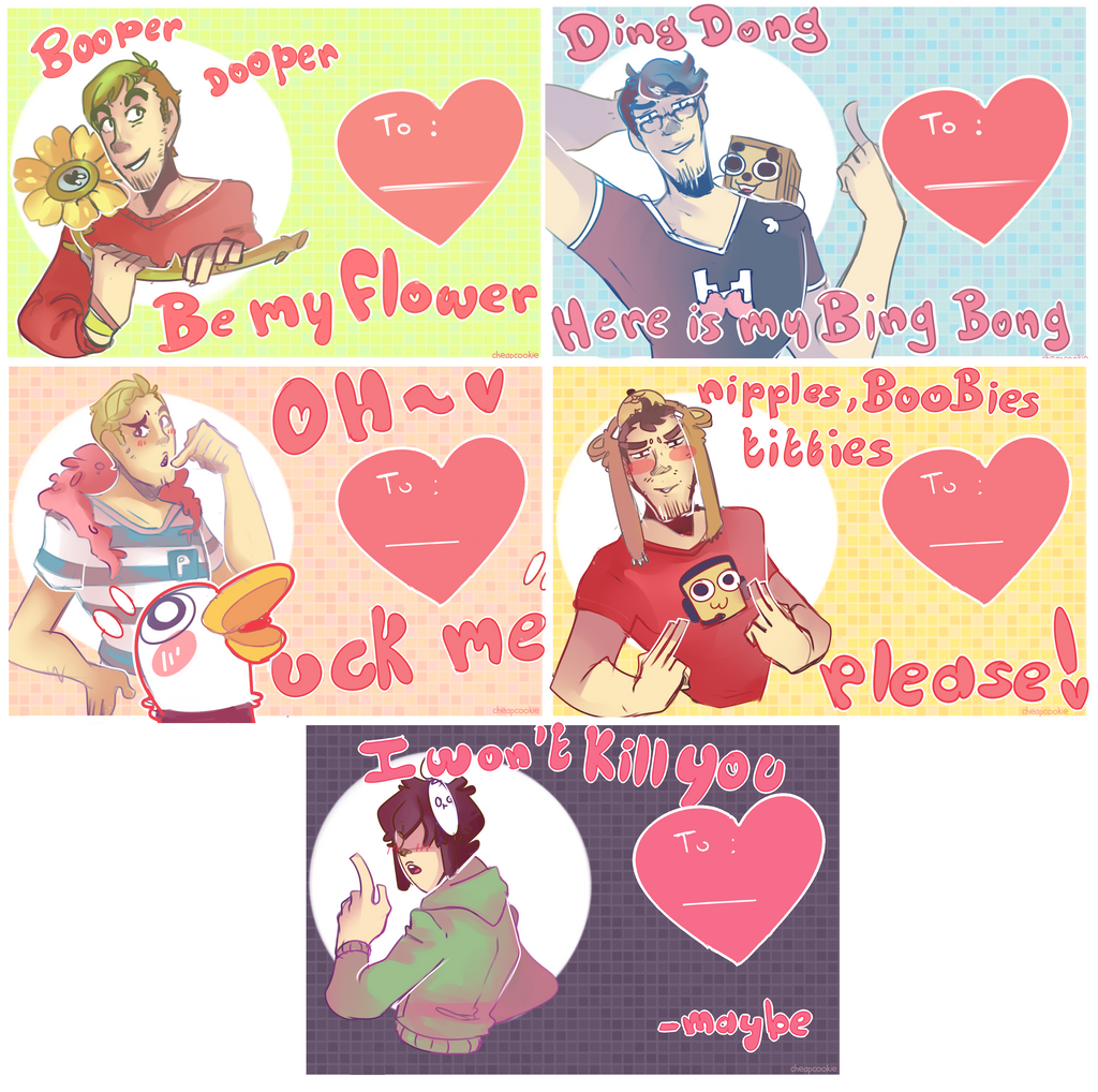 St Valentine cards - Youtubers