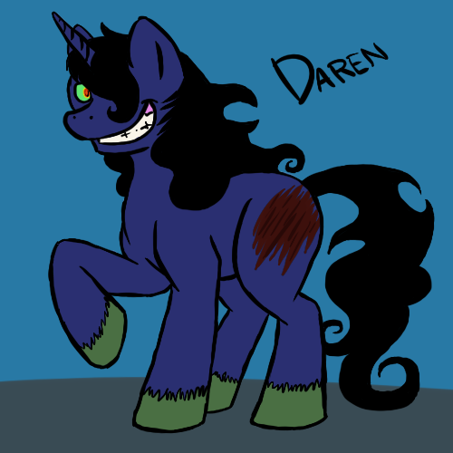 My first true MLP OC: Daren the Shadow Pony