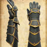 Leather bracers with hand protection