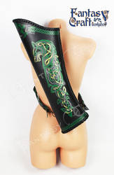 Leather quiver Celtic Wolf