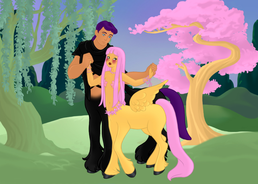 Fluttershy and I as Centaurs