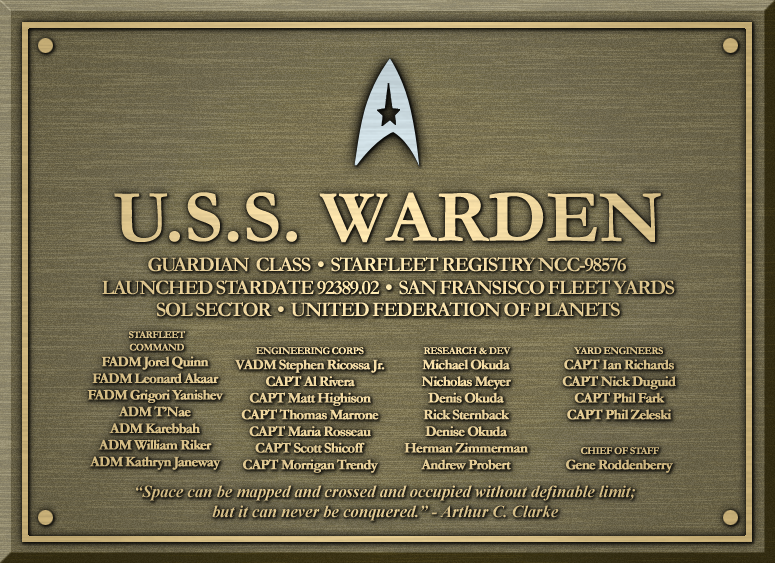 Dedication Plaque - U.S.S. Warden