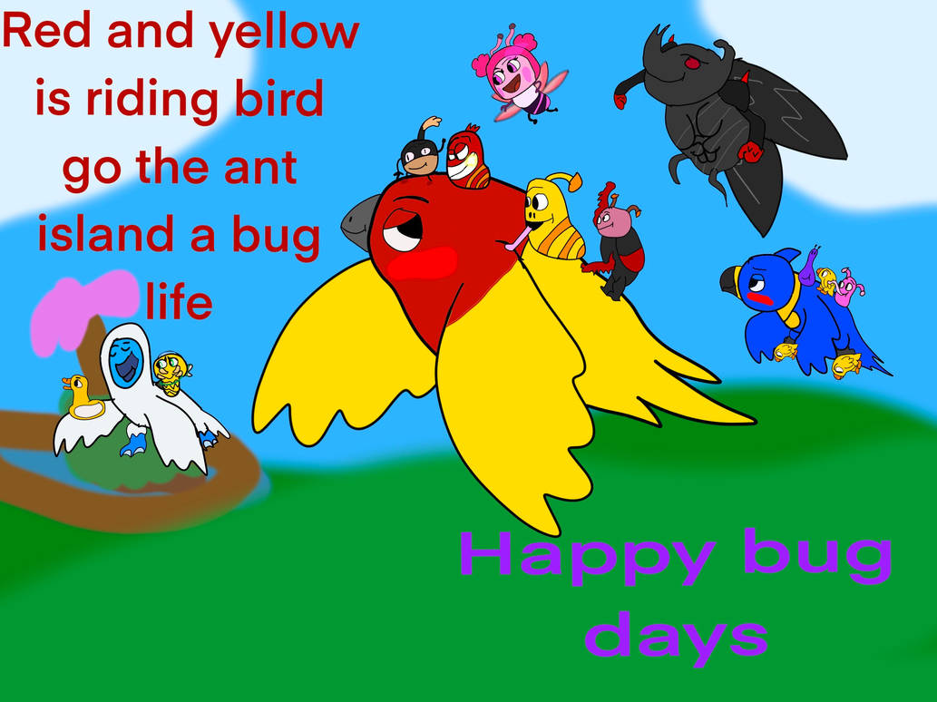 Riding on the birds larva and a bug life happy bug by adlay837 on ...