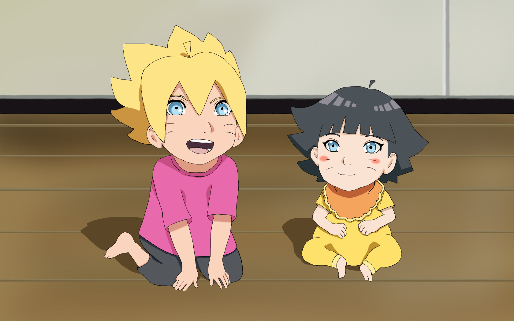 Boruto and Himawari (crossover Wolf Children)