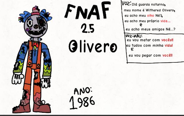 Fnaf Oc of Characters: Withered-Olivero by Gustavo5030 on DeviantArt