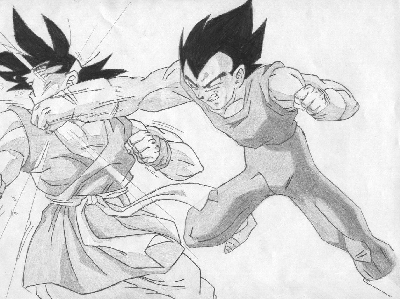 Desenho, Goku Vs. Vegeta