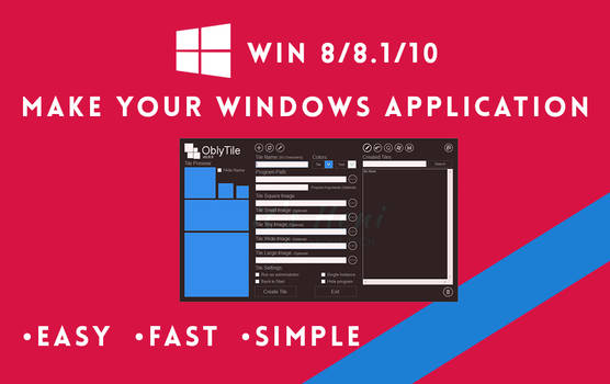 How to create an application for win 8/8.1/10