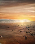 Beach sunset premade background by KalosysArt