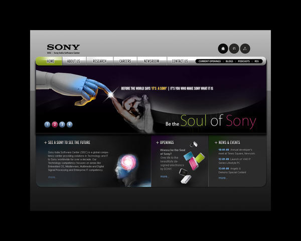 Sony Website Design by da-kush on DeviantArt