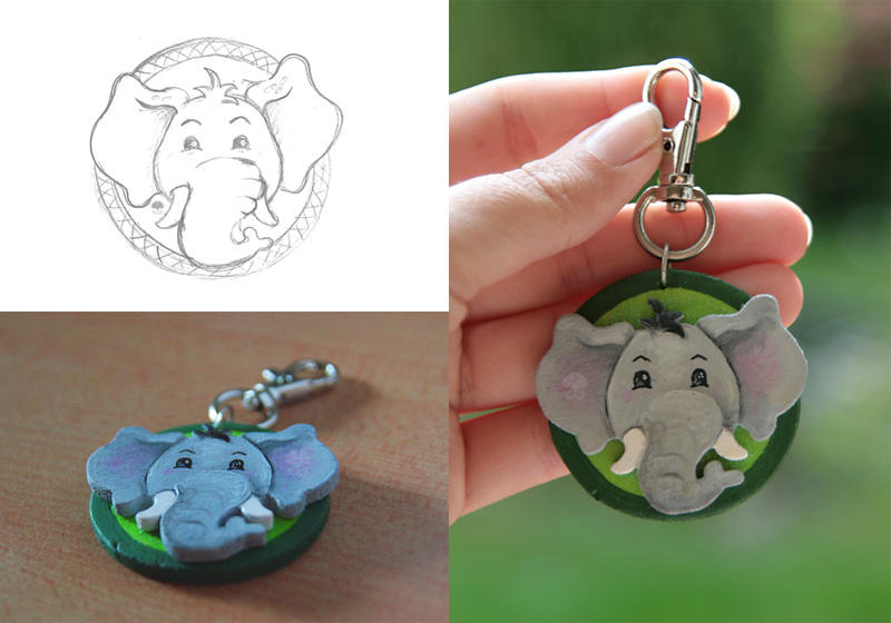 Keychain Elephant by GinkgoWerkstatt