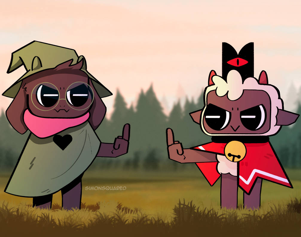 Western Ralsei Ralsei and The Lamb flipping each other off by SimonSquared on DeviantArt