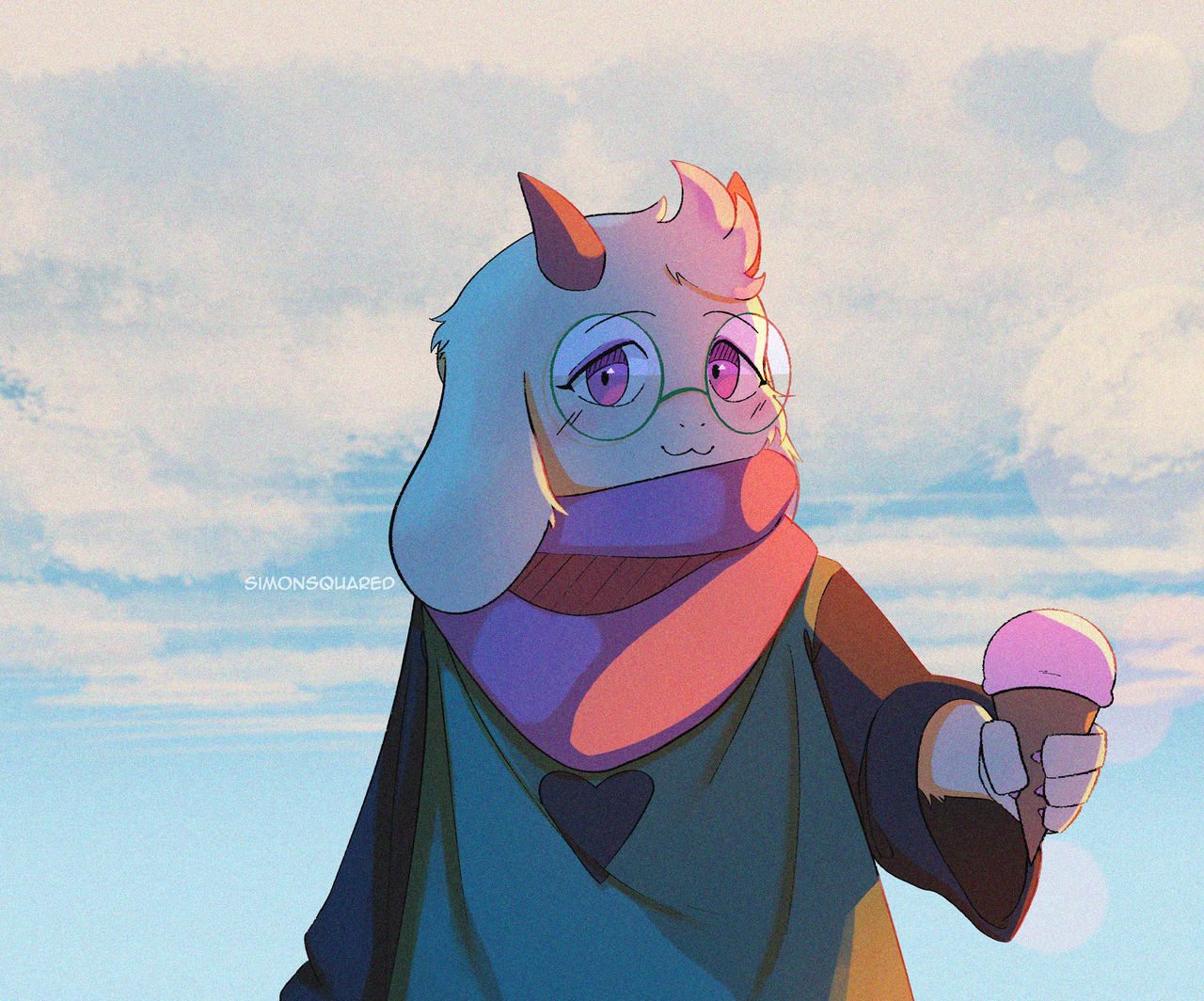 Watermelon Ralsei Ralsei offers to share his ice cream by SimonSquared on DeviantArt