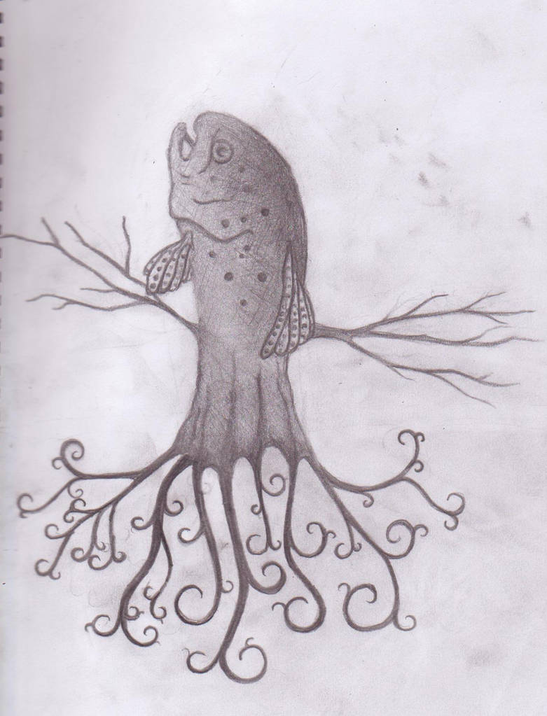 Fishtree fish tree pencil by TreeStumpXD on DeviantArt