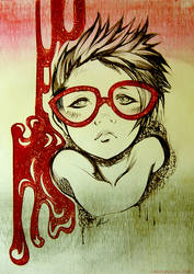 - Red glasses -