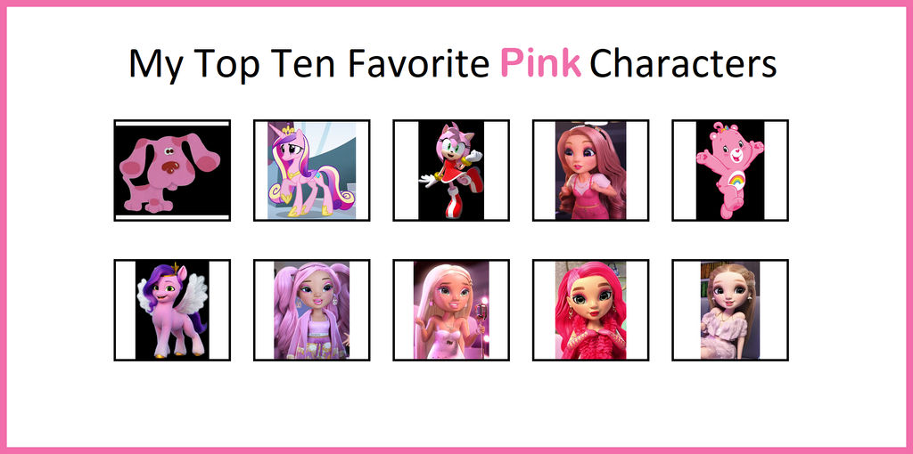 Pink Character Color My Top 10 Favorite Pink Characters by Elsie1234 on DeviantArt