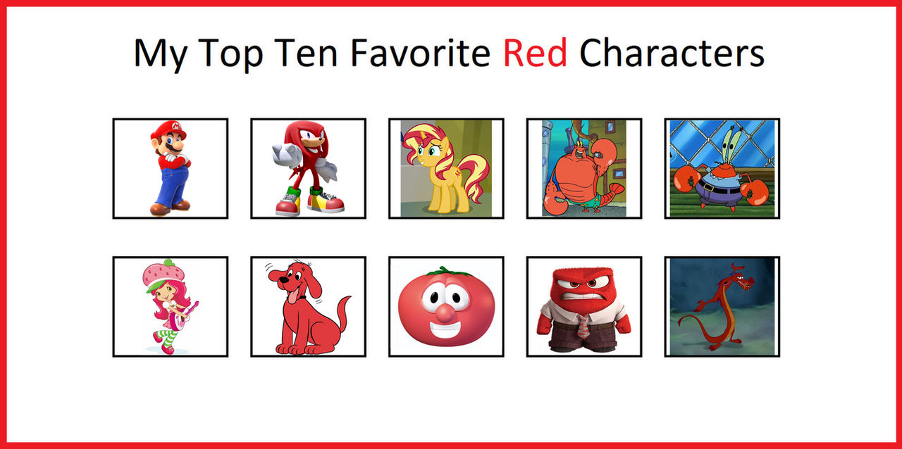 Fast Red Characters My Top 10 Favorite Red Characters (V2) by Elsie1234 on DeviantArt