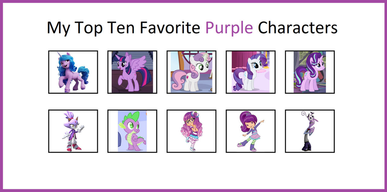 Purple Character Examples My Top 10 Favorite Purple Characters (V2) by Elsie1234 on DeviantArt