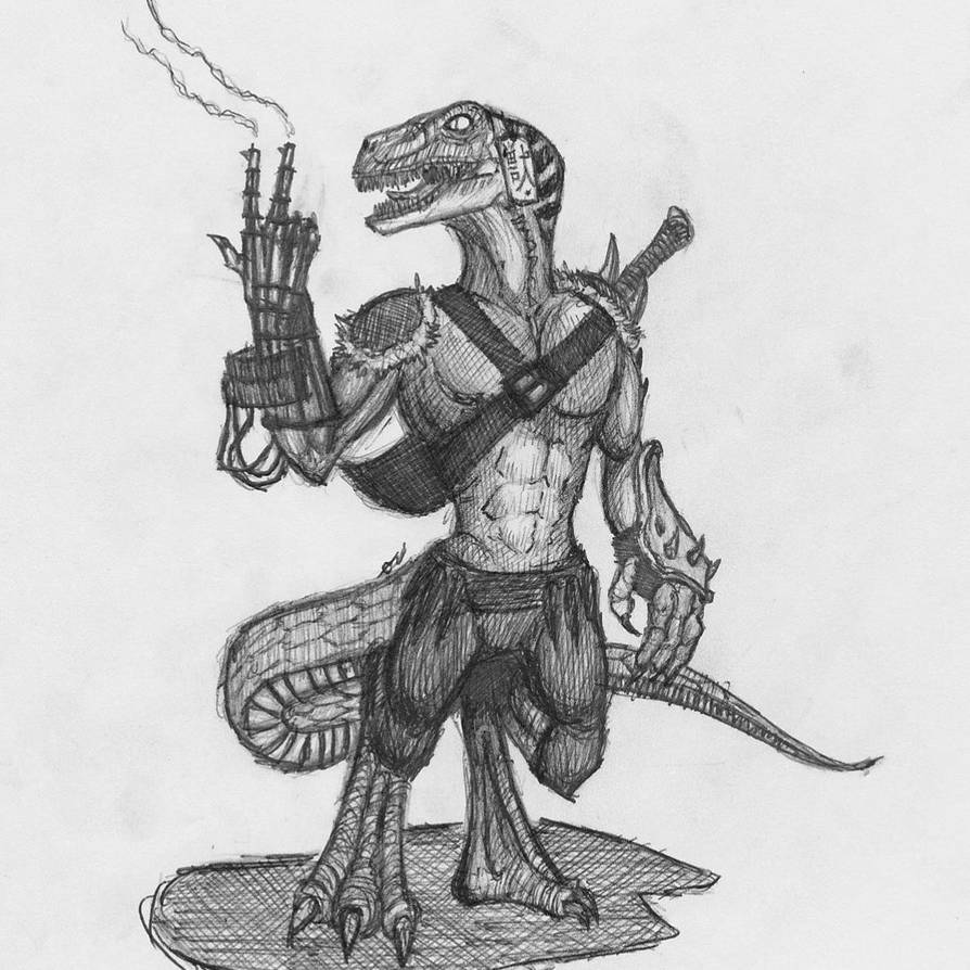 Gun hand humanoid Velociraptor by Guardianart7 on DeviantArt