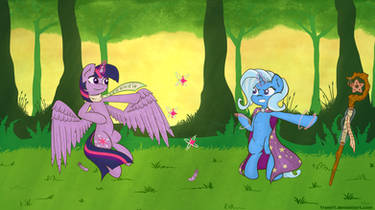 Twilight vs Trixie Wallpaper