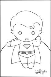 Chibi Superman COLORING PAGE