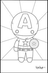 Chibi Captain America COLORING PAGE