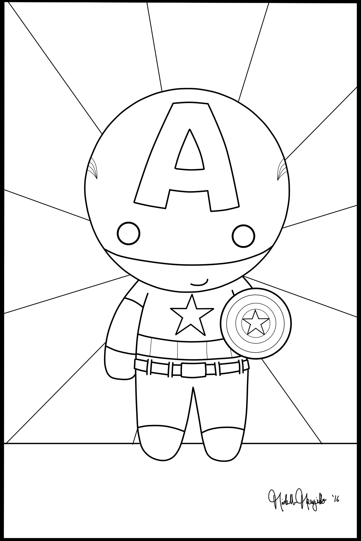 coloring pages for captain america