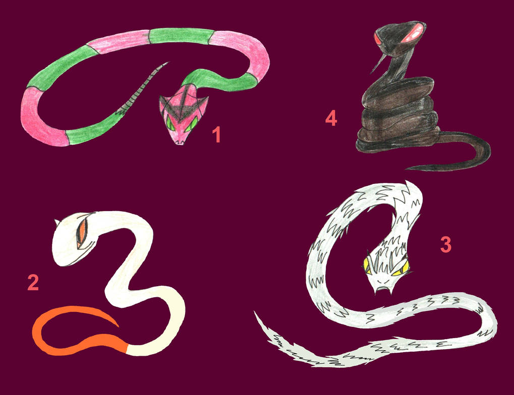 Four Python Snakes Four Snake Creatures 2 by Neotroid12 on DeviantArt
