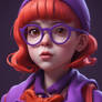 Cartoon Girl With Glasses, Purple, Natalie Shaw St