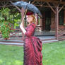 Ruby Taffeta 1880s Ensemble