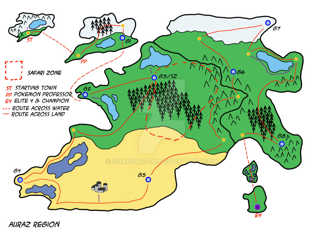 Fakemon Region Map Colour by ShardWitch on DeviantArt