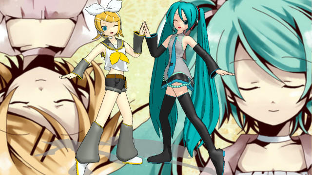 Miku and Rin by azzboy521 on DeviantArt
