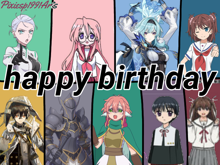 Happy birthday to 8 characters (April 7th) by pixiesp1991arts on DeviantArt