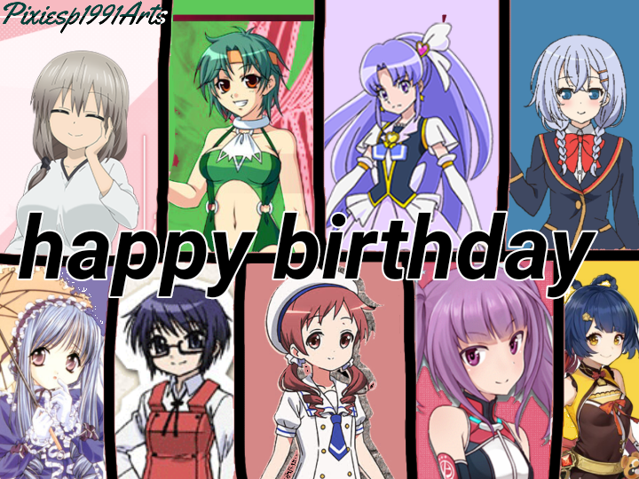 Happy birthday to 8 characters (April 7th) by pixiesp1991arts on DeviantArt