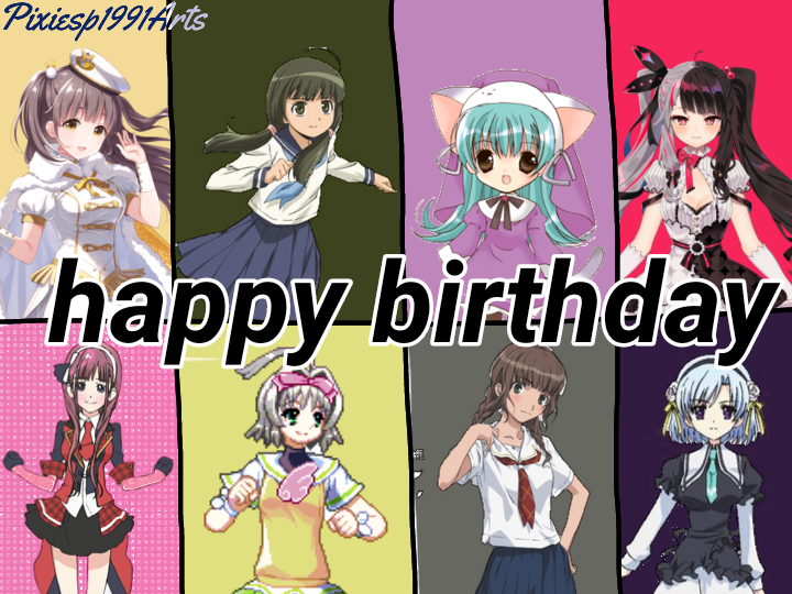 Happy birthday to 8 characters (April 7th) by pixiesp1991arts on DeviantArt
