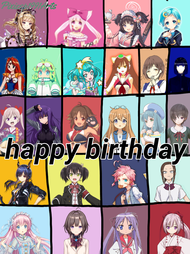 Happy birthday to 8 characters (April 7th) by pixiesp1991arts on DeviantArt