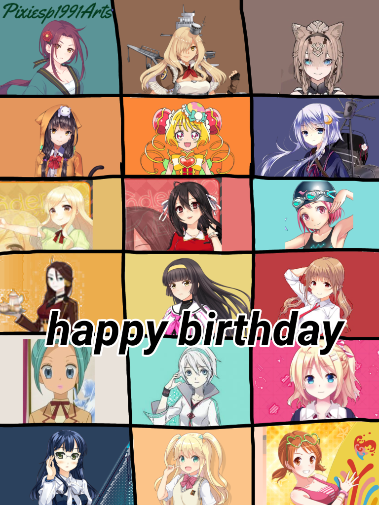 Happy birthday to 8 characters (April 7th) by pixiesp1991arts on DeviantArt