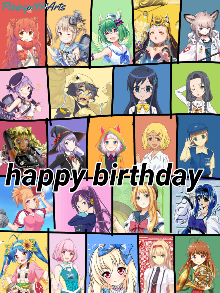 Happy birthday to 8 characters (April 7th) by pixiesp1991arts on DeviantArt