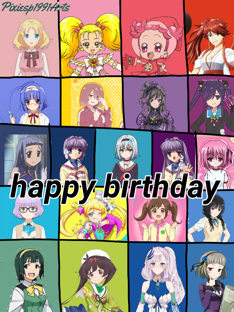 Happy birthday to 8 characters (April 7th) by pixiesp1991arts on DeviantArt