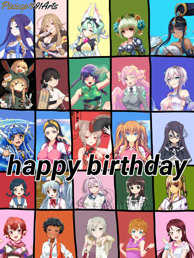 Happy birthday to 8 characters (April 7th) by pixiesp1991arts on DeviantArt